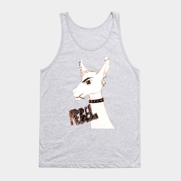 Rebel Llama Tank Top by DrawingWithMagic